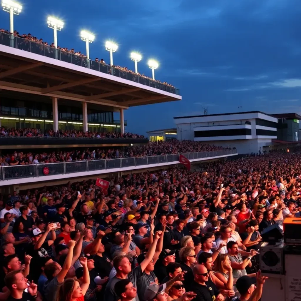 Crowd enjoying a concert at the MLB Speedway Classic
