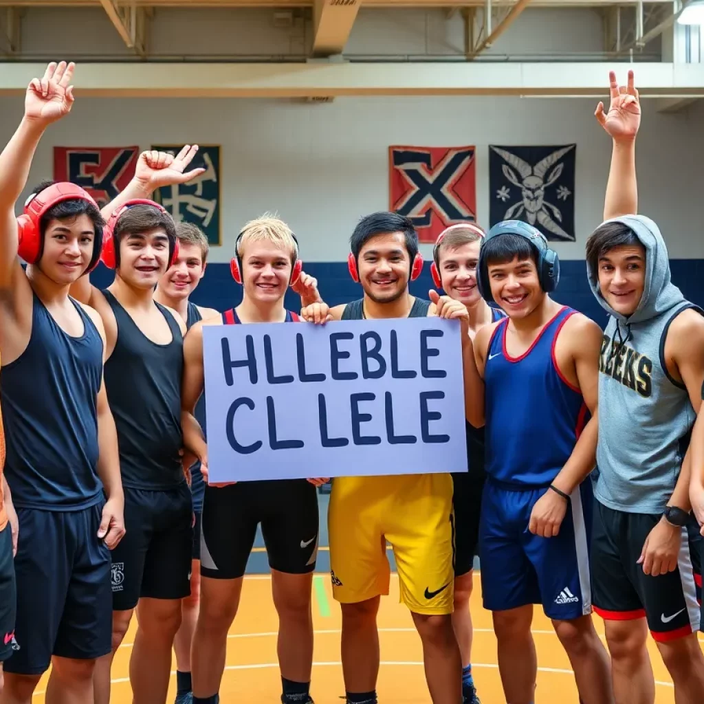 Celebration of young athletes signing to college wrestling programs