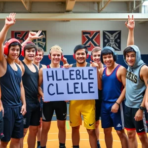 Celebration of young athletes signing to college wrestling programs