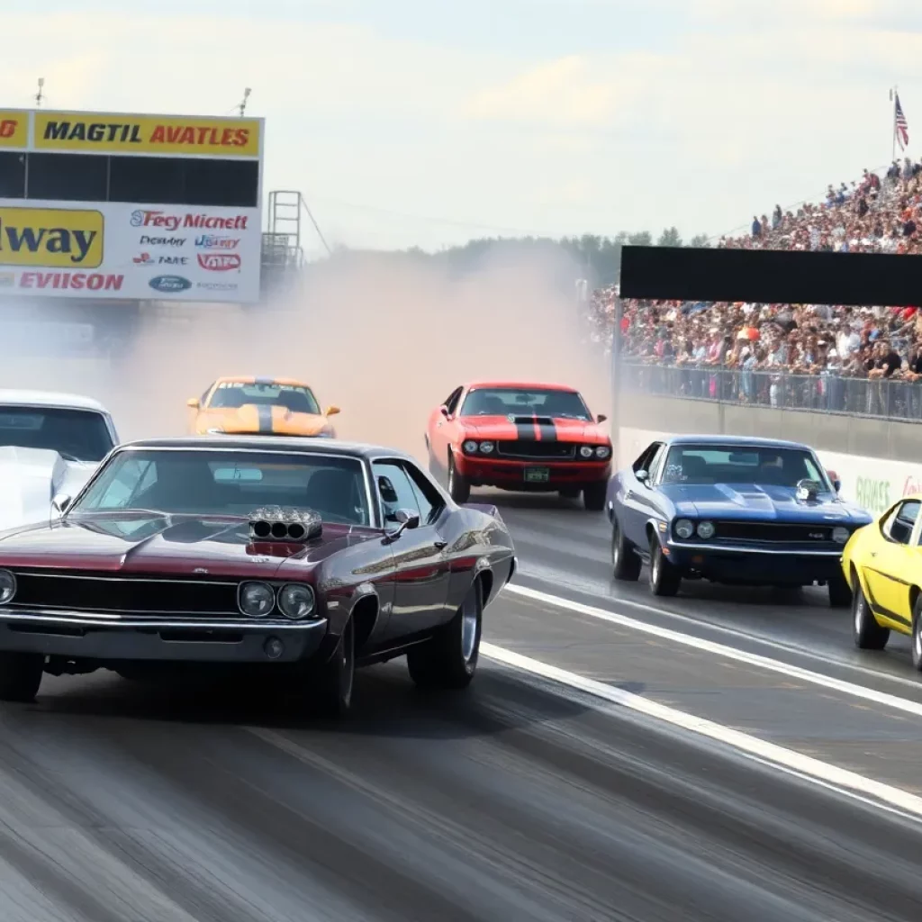 Drag racing at Bristol Dragway during the NHRA Thunder Valley Nationals