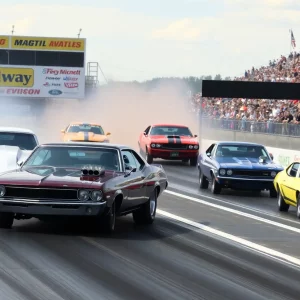Drag racing at Bristol Dragway during the NHRA Thunder Valley Nationals