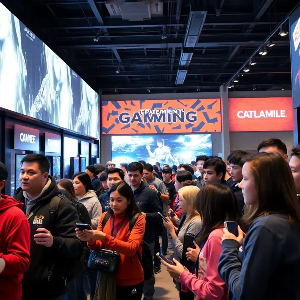 Fans waiting in line for the Nintendo Switch 2 launch event