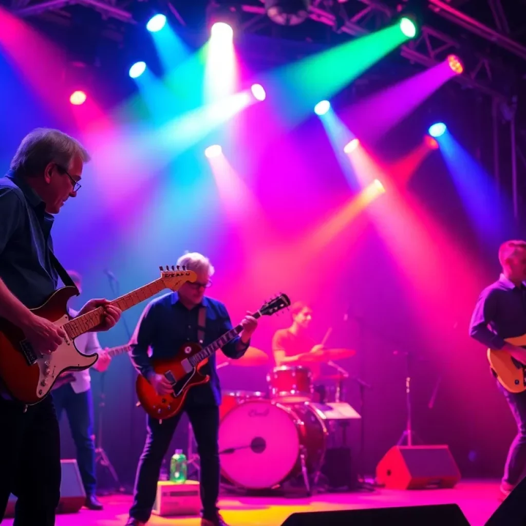Pigeons Playing Ping Pong performing live on stage with The Infamous Stringdusters