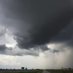 Stormy weather in Texas with dark clouds and strong winds