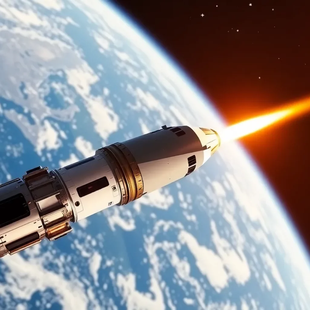 SpaceX Dragon spacecraft orbiting Earth