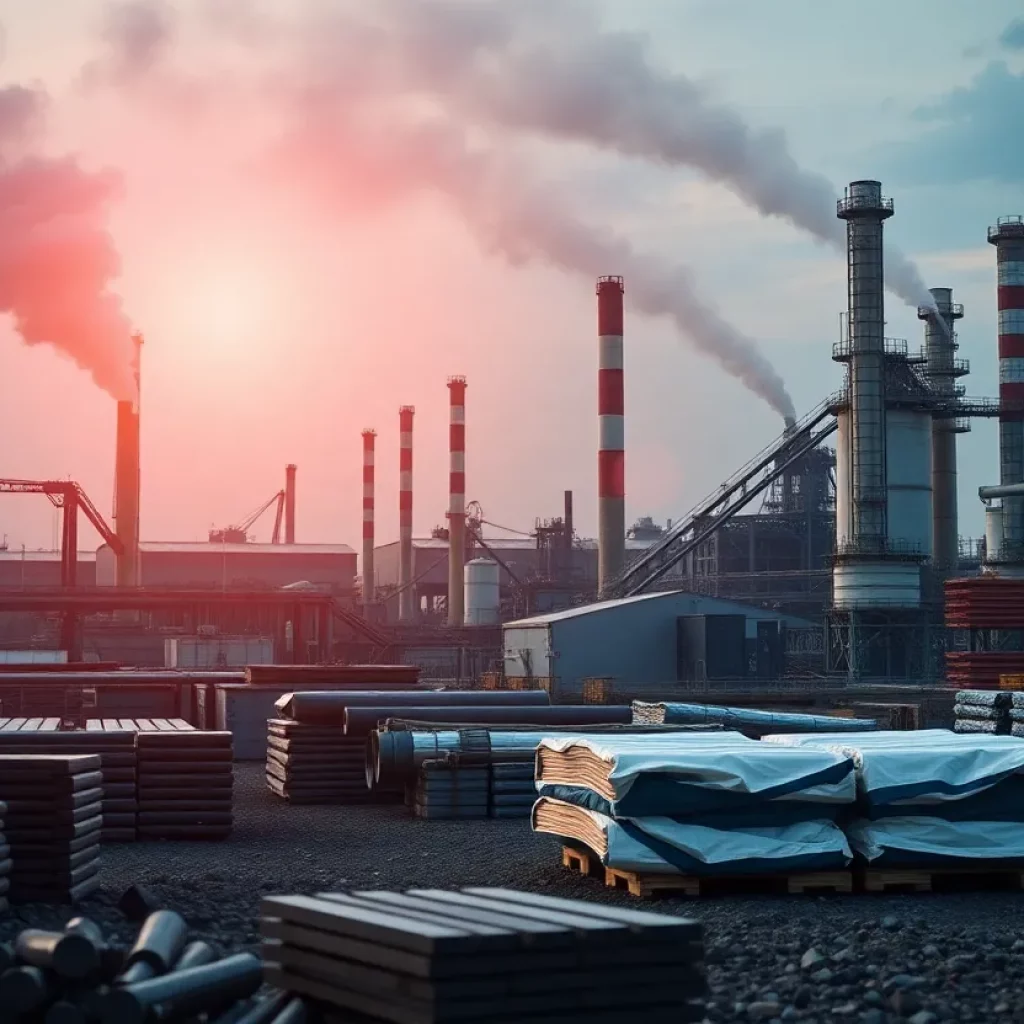 Visual representation of steel and aluminium industries affected by tariffs