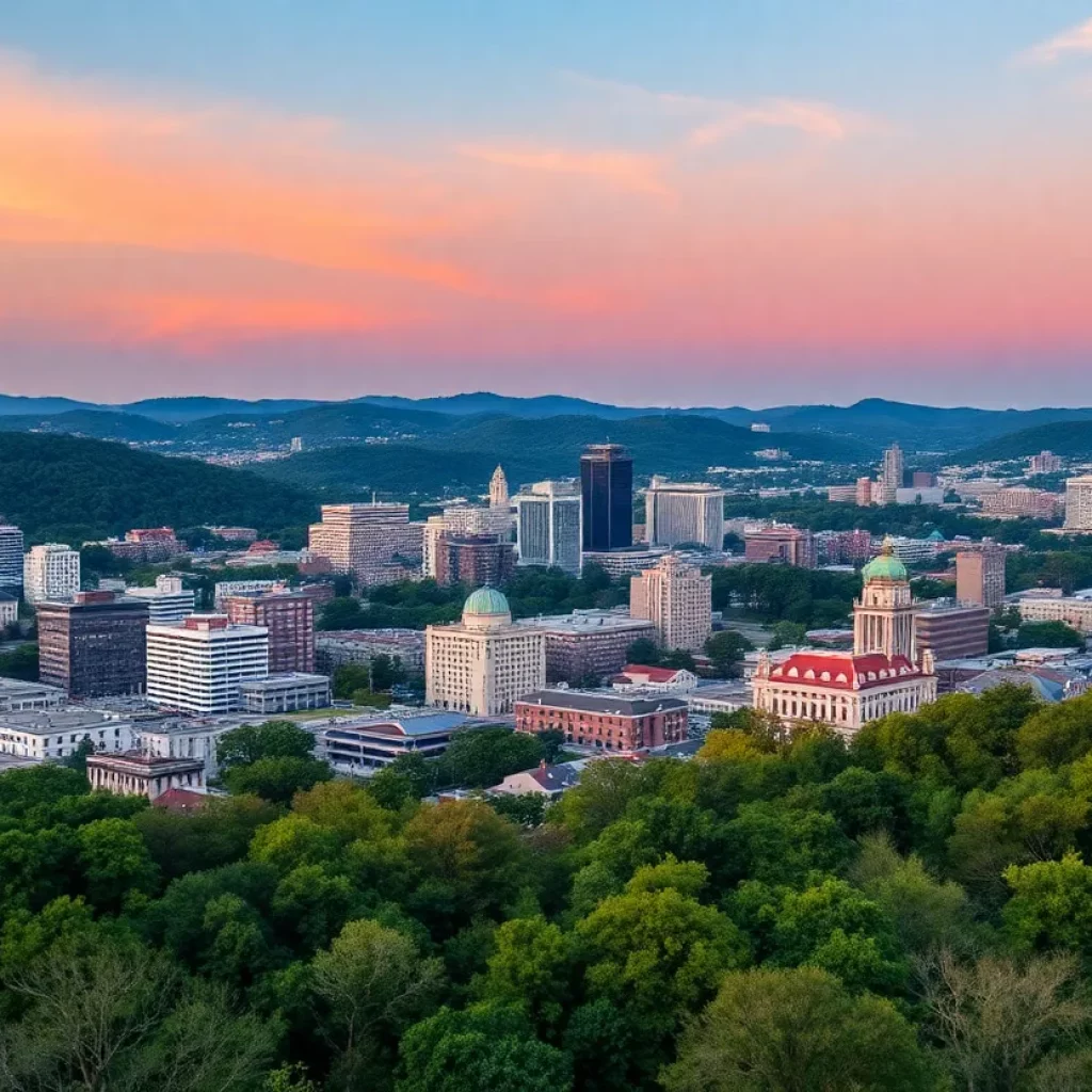 A scenic view of Tennessee landscapes and city life illustrating its appeal to new residents.
