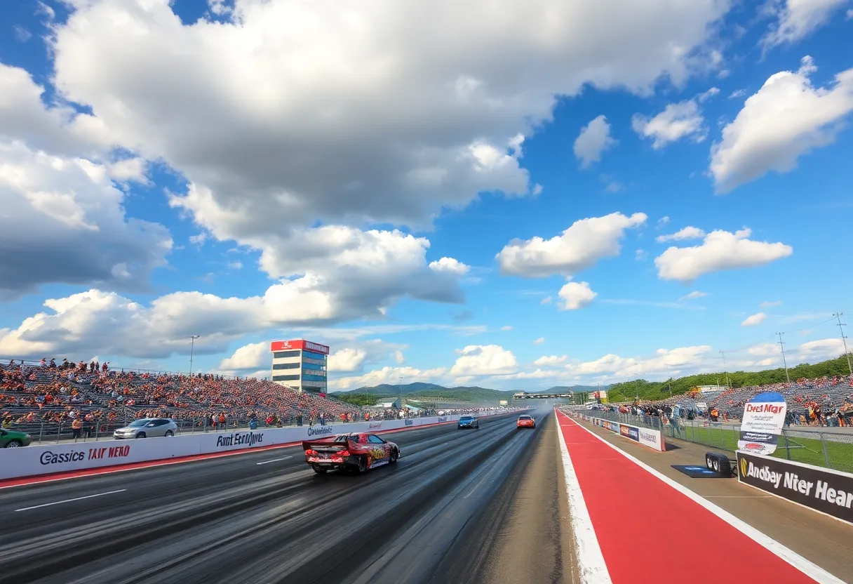 Tony Stewart racing at Bristol Dragway during NHRA event