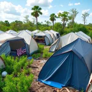 A view of the 'Alligator Alcatraz' migrant detention facility in the Florida Everglades