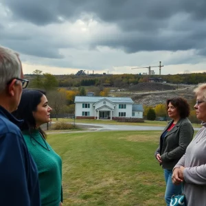 View of a healthcare clinic and landfill in Bristol, Virginia