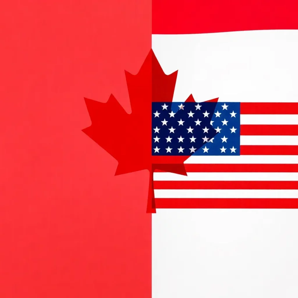 Symbolic representation of Canada and U.S. trade relations