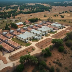 Florida immigration detention facility with surrounding nature
