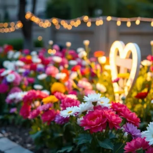 A serene garden scene symbolizing community support and remembrance.