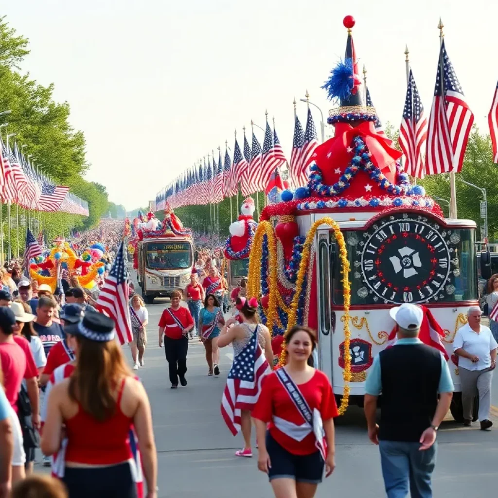 A vibrant parade celebrating Independence Day in Kingsport