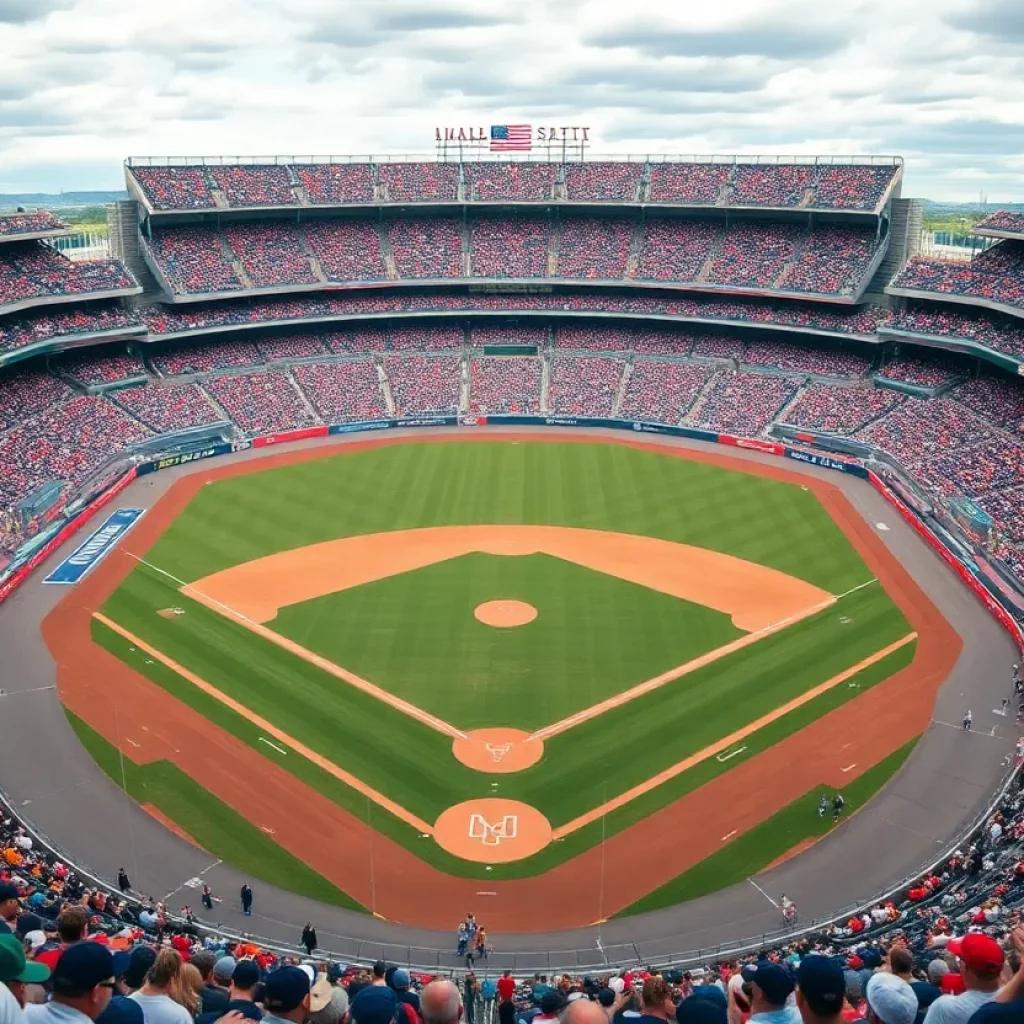 Crowd at Bristol Motor Speedway during the MLB Speedway Classic