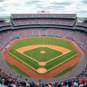 Crowd at Bristol Motor Speedway during the MLB Speedway Classic