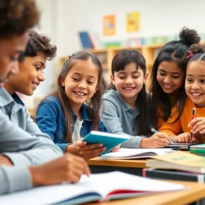 Students actively participating in a classroom at Johnson City Schools