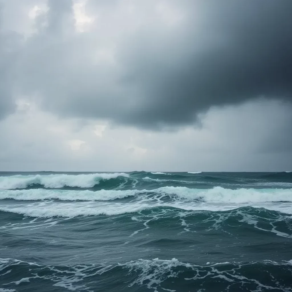 Stormy weather over the southeastern U.S. coast during Tropical Depression 3