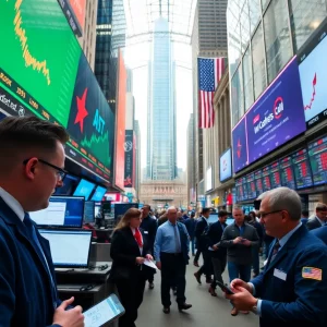 Traders in a financial district showing positive market interactions