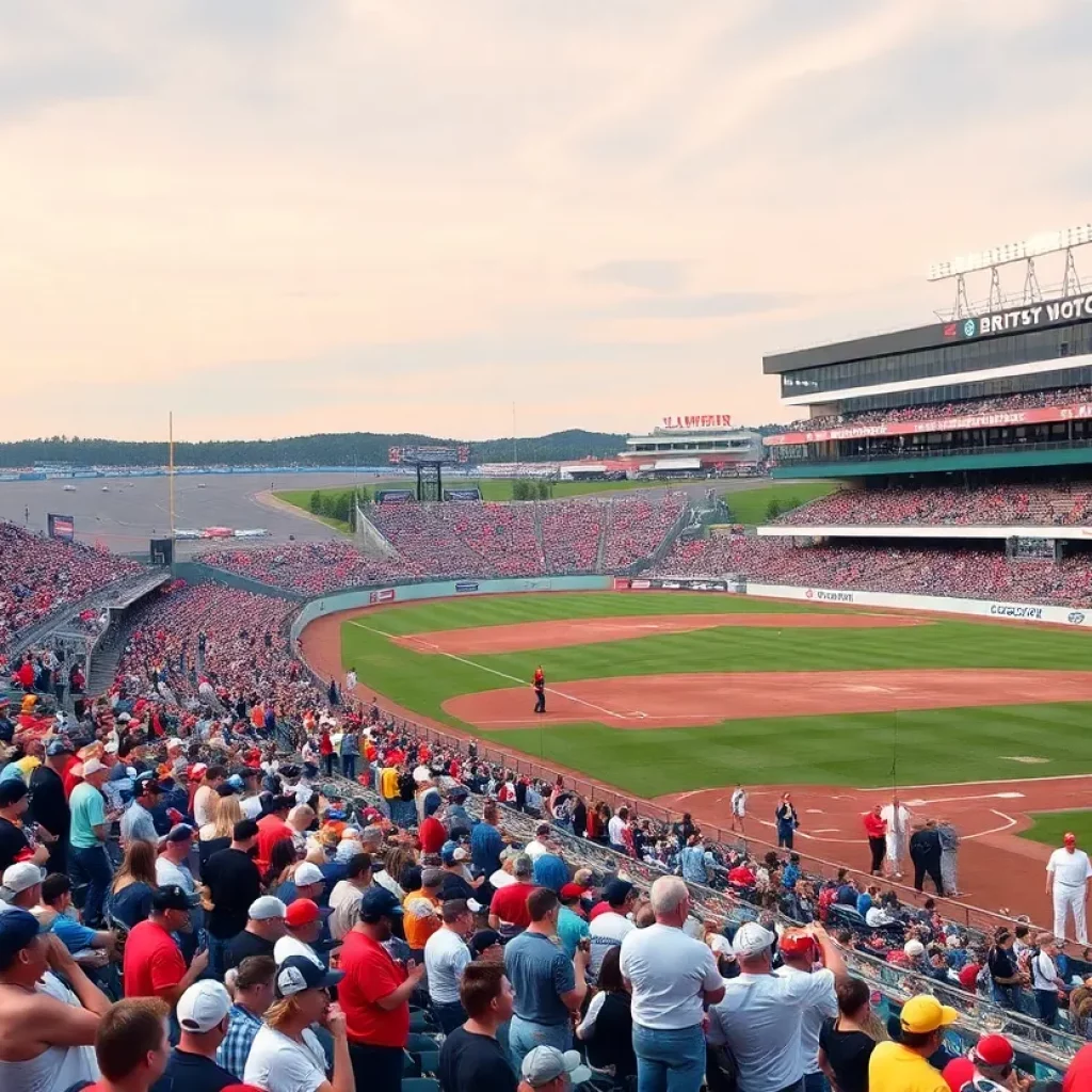 Crowd at Bristol Motor Speedway during the first MLB game in Tennessee