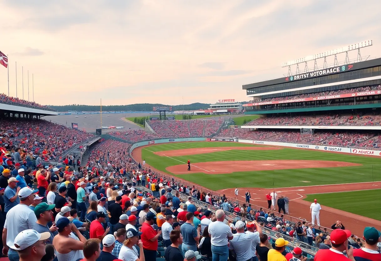 Crowd at Bristol Motor Speedway during the first MLB game in Tennessee