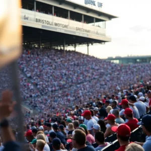 Crowd at Bristol Motor Speedway during a baseball game