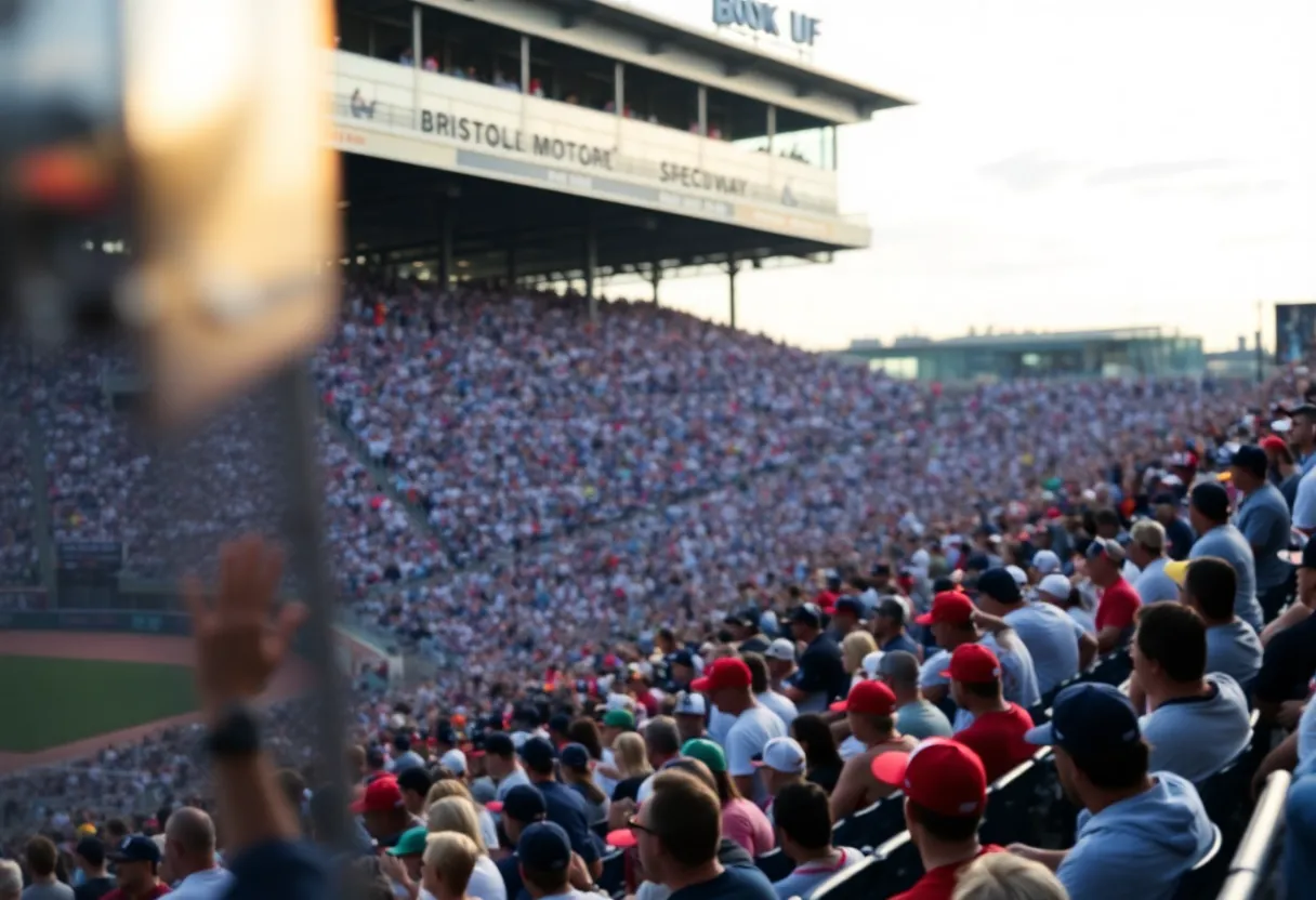 Crowd at Bristol Motor Speedway during a baseball game