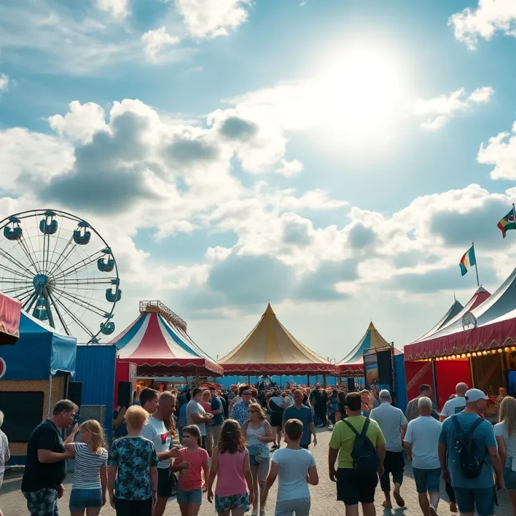 Families enjoying carnival rides and concert in Bulls Gap and Morristown