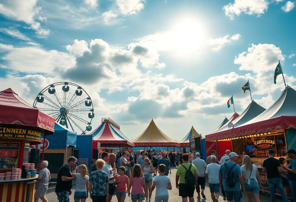 Families enjoying carnival rides and concert in Bulls Gap and Morristown