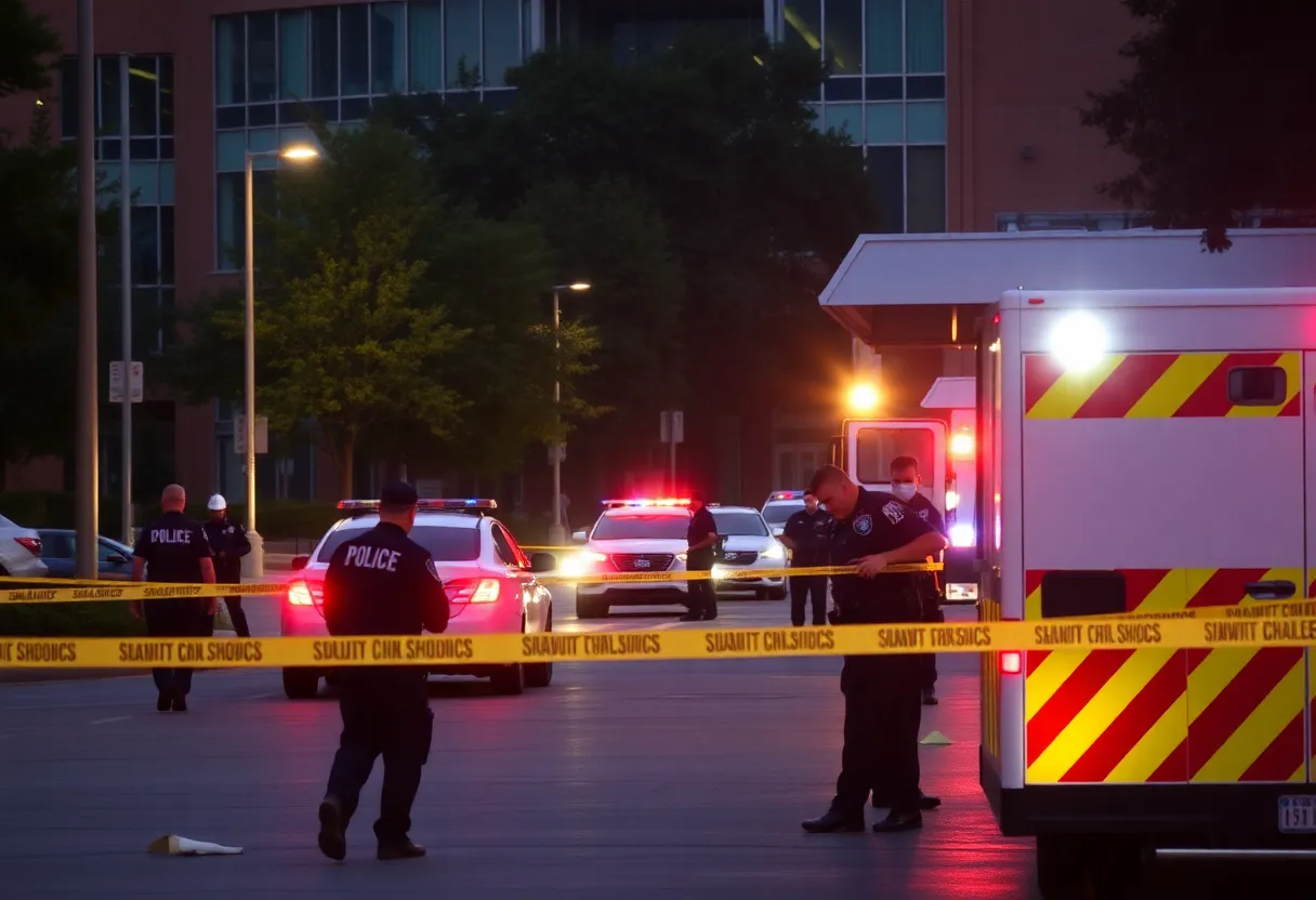 Emergency responders at the CDC campus following a shooting incident.