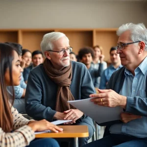 Older adults attending classes alongside traditional students at King University.