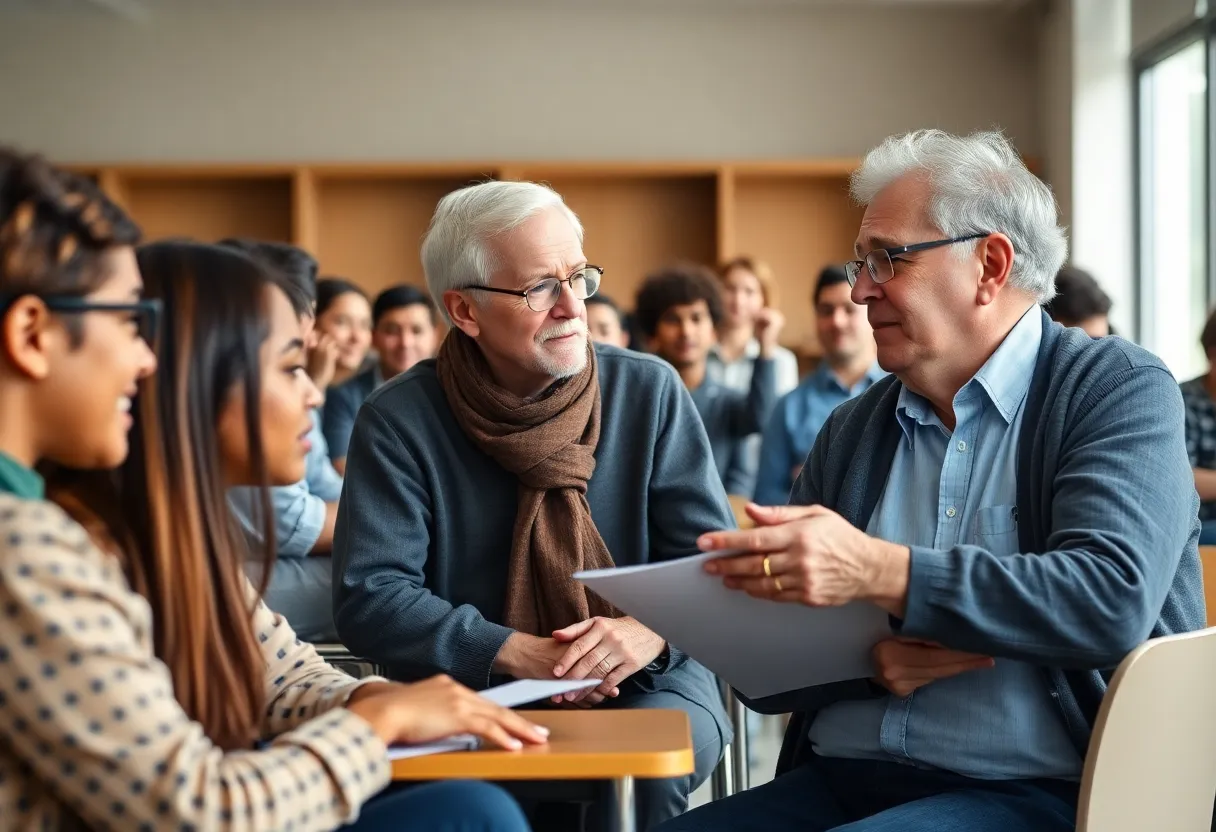 Older adults attending classes alongside traditional students at King University.