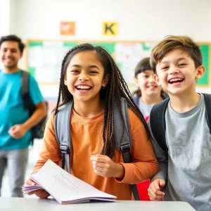 Students celebrating recovery from scoliosis at Sequoyah High School.