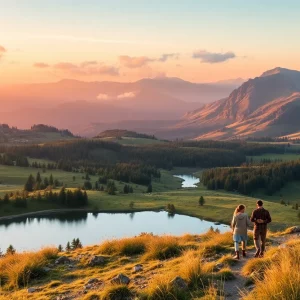 Scenic landscape representing adventure and community values