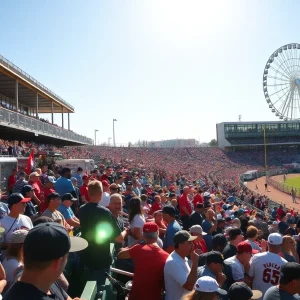 Fans enjoying the MLB game at Bristol Motor Speedway