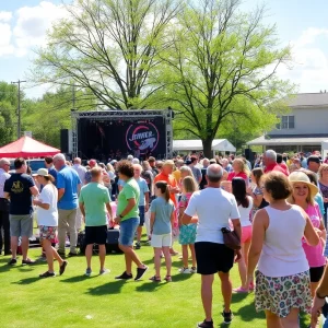 Morristown residents enjoying a local concert outdoors