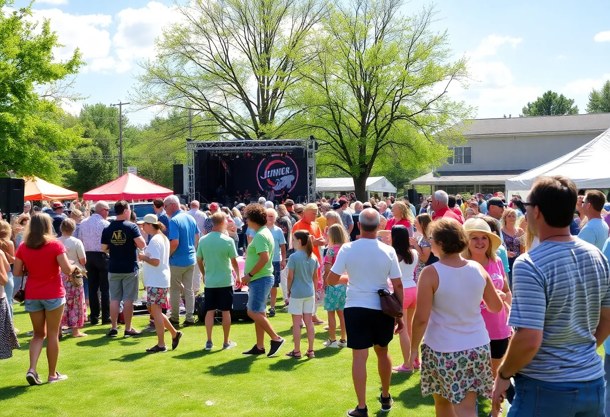 Morristown residents enjoying a local concert outdoors