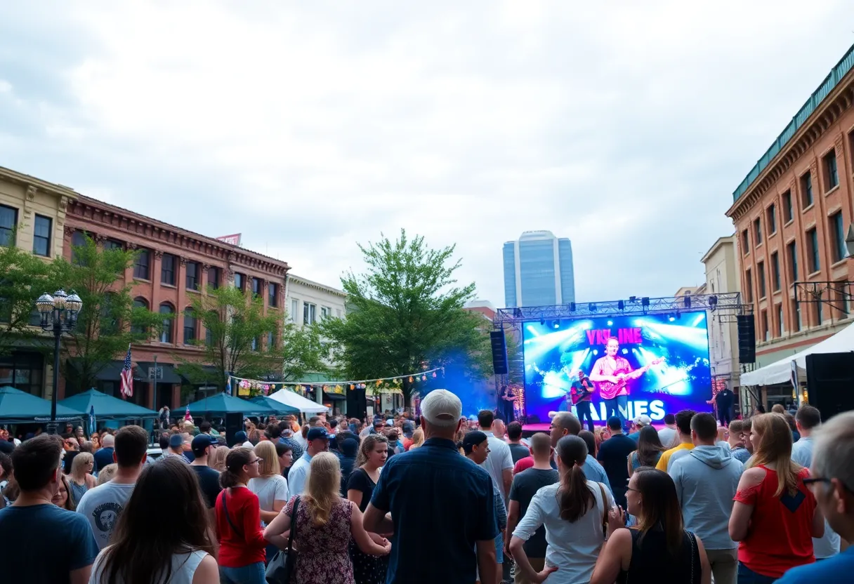 Community concert in Morristown with attendees enjoying the music.