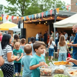 Families enjoying activities at the Morristown Festival on the Green.