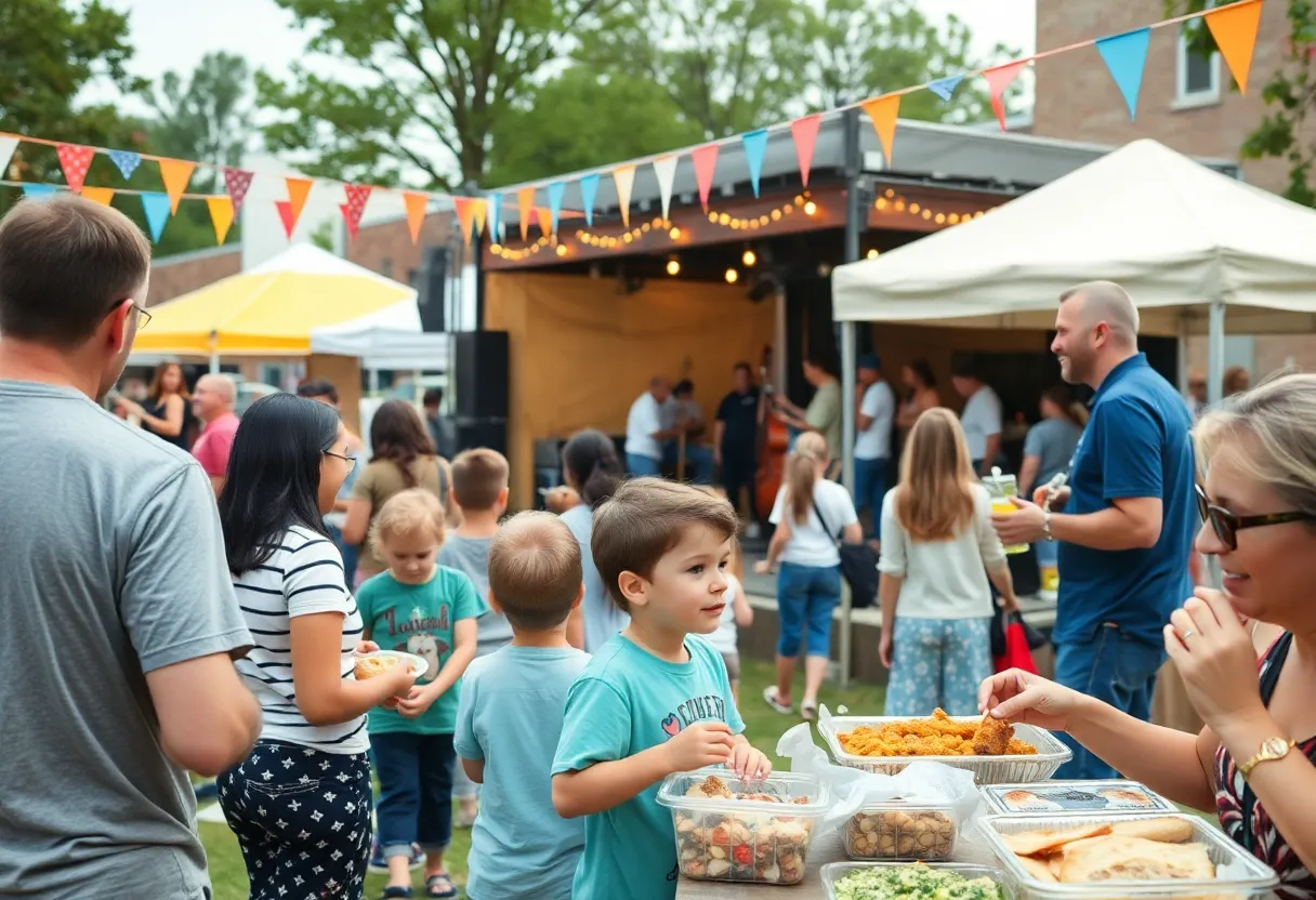 Families enjoying activities at the Morristown Festival on the Green.