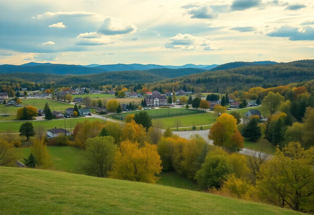 A picturesque view of Southwest Virginia emphasizing community and philanthropy.