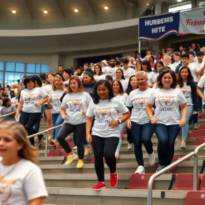 Participants climbing stairs at the 9/11 Memorial Stair Climb event.