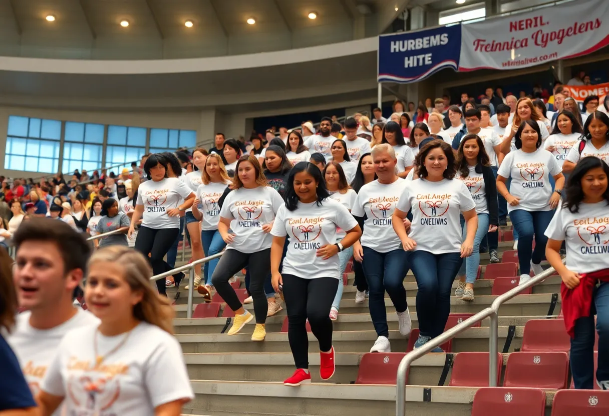 Participants climbing stairs at the 9/11 Memorial Stair Climb event.