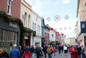 Crowd enjoying a vibrant Downtown Bristol during recent events.