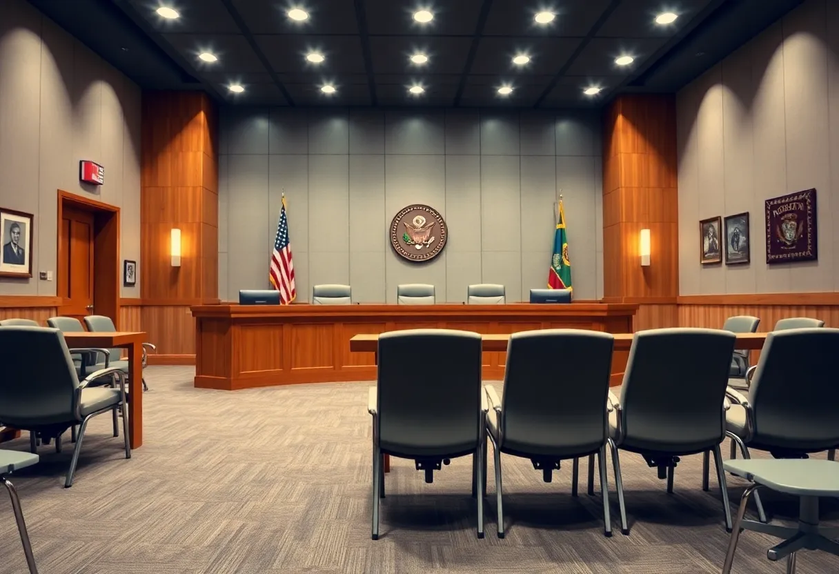 City council meeting room indicating leadership change