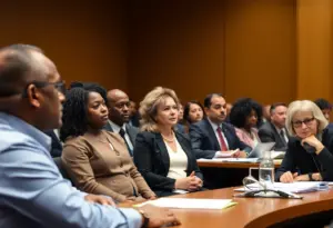 Bristol City Council members discussing public housing safety initiatives.