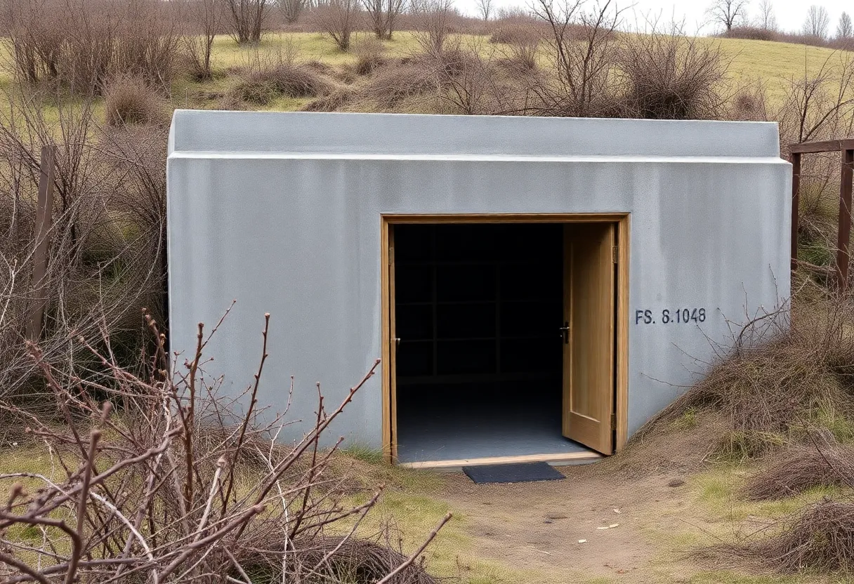 Cold War bunker in Bristol, England, tucked away in a hillside