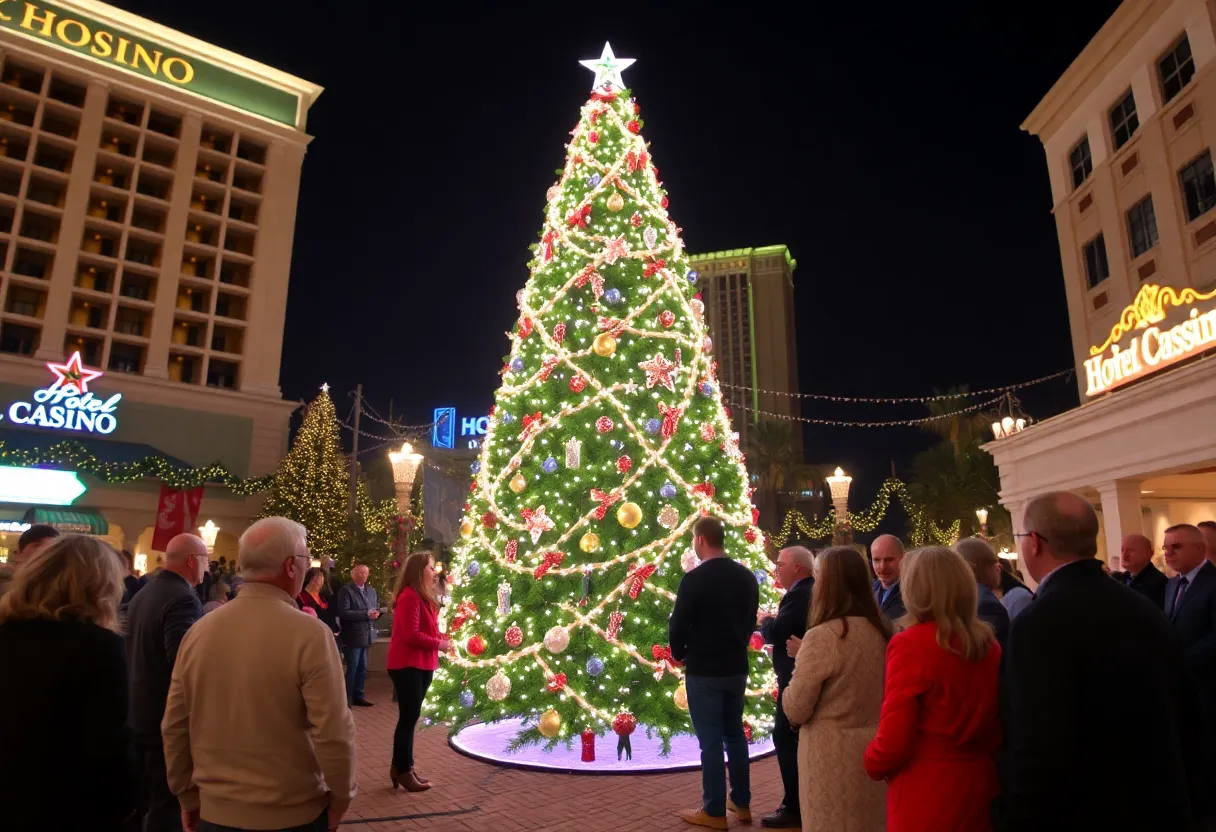 Christmas tree lighting ceremony at Hard Rock Hotel & Casino Bristol