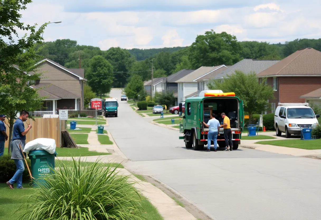Residents of Bristol Virginia participating in junk pickup program