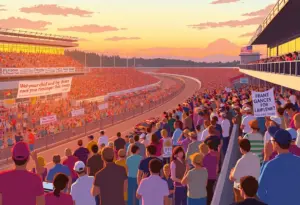 Recognition ceremony at Bristol Motor Speedway celebrating local heroes.